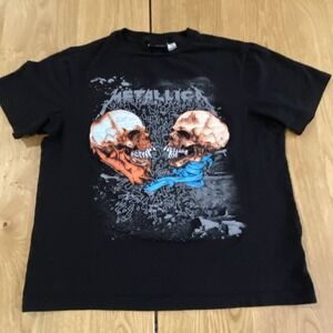 Metallica Skulls T-Shirt Mens Small PuShead Graphic H&M Band Concert Metal